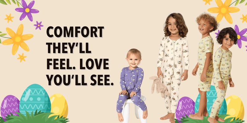 Kids wearing soft bamboo pyjamas Bellabu Bear UAE