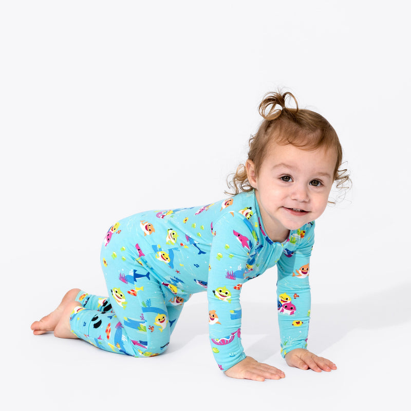 Baby Shark Bamboo Convertible Footie