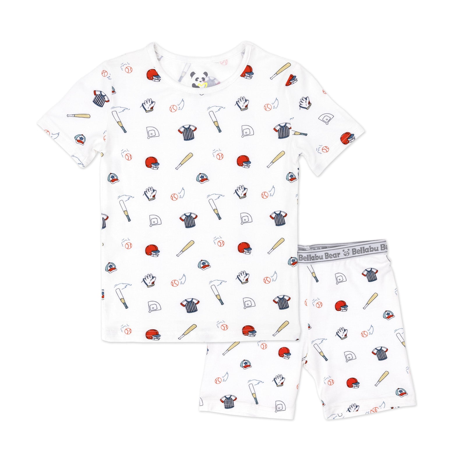 Baseball Bamboo Kids Pajama Short Set