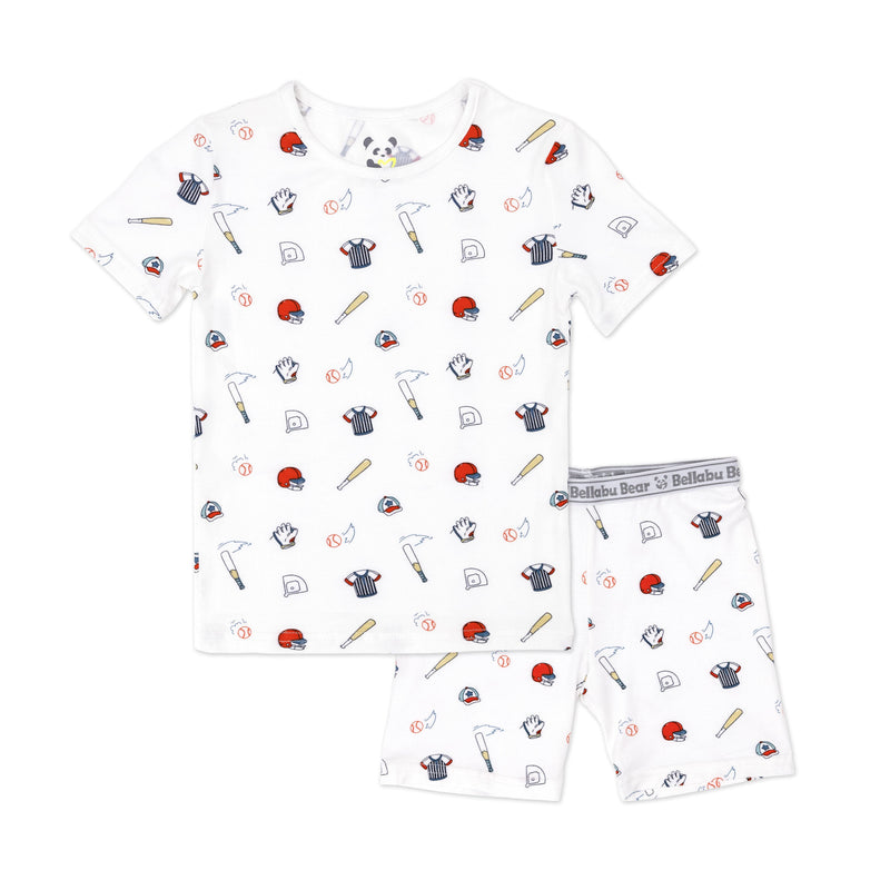 Baseball Bamboo Kids Pajama Short Set