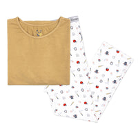 طقم بيجاما رجالي من الخيزران بتصميم بيسبول