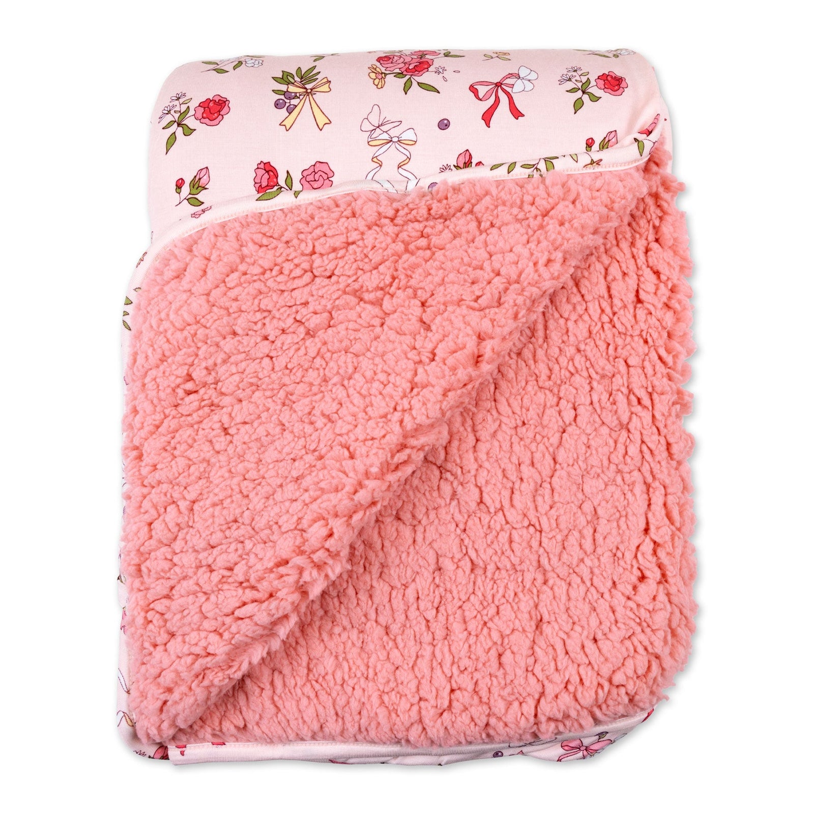 Bows & Blooms Bamboo Sherpa Blanket