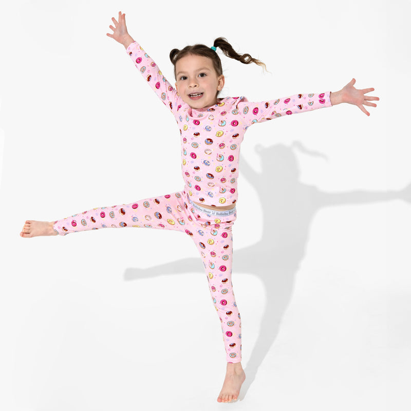 Pink Space Donut Bamboo Kids Pajamas