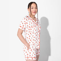 طقم بيجاما نسائي قصير من الخيزران من تشيري أون توب