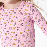 Milk & Cookies Pink Bamboo Kids Pajamas