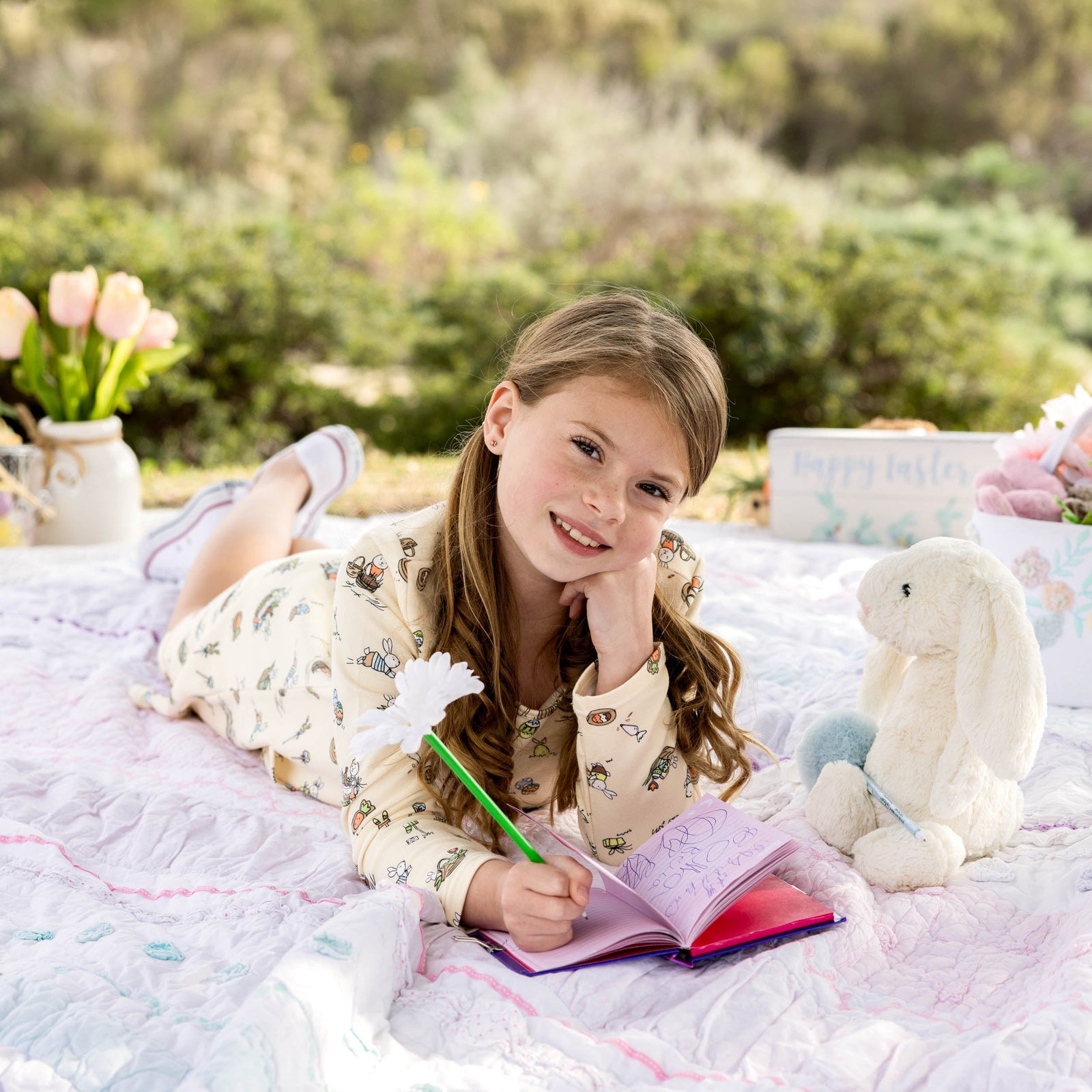 فستان بناتي بأكمام طويلة من قماش تيري فرنسي من باني وركشوب