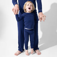 بيجامات أطفال من الخيزران الأزرق بنقشة ليلة مرصعة بالنجوم