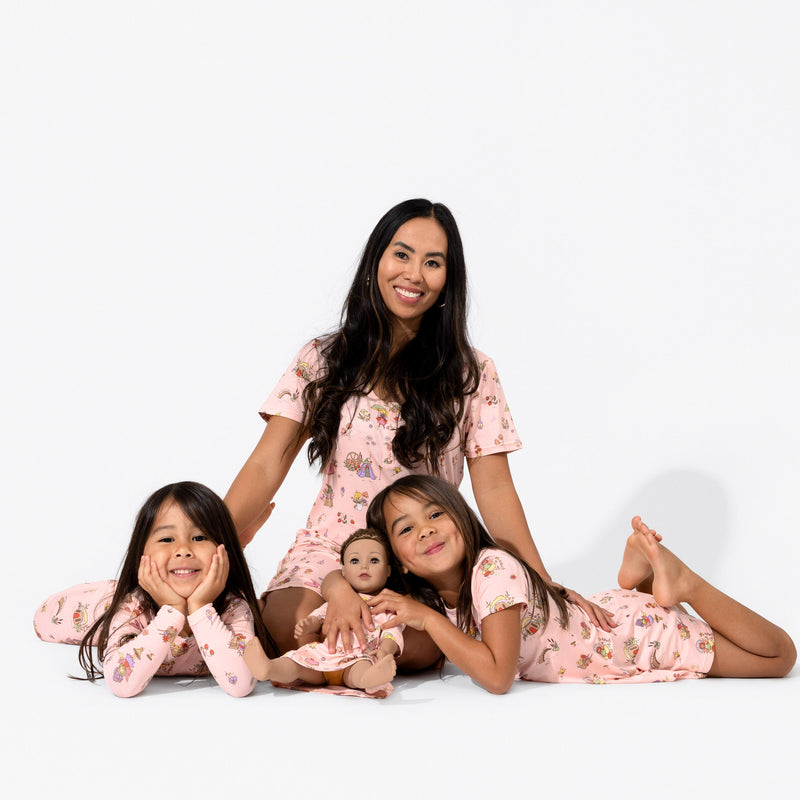 بيجامات أطفال من الخيزران بنقشة حديقة الجنيات