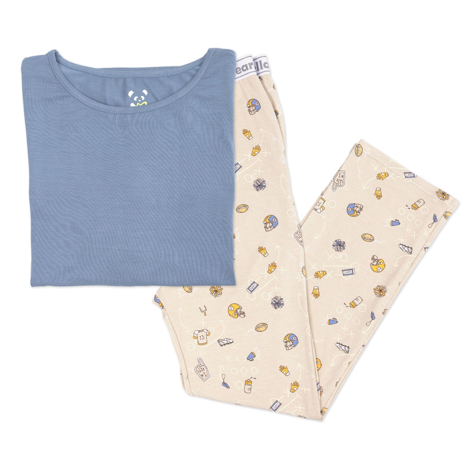 طقم بيجاما رجالي من الخيزران بتصميم كرة القدم