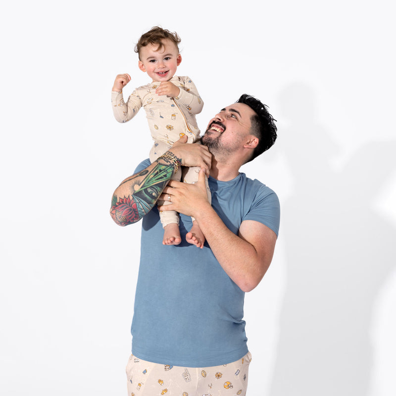 طقم بيجاما رجالي من الخيزران بتصميم كرة القدم