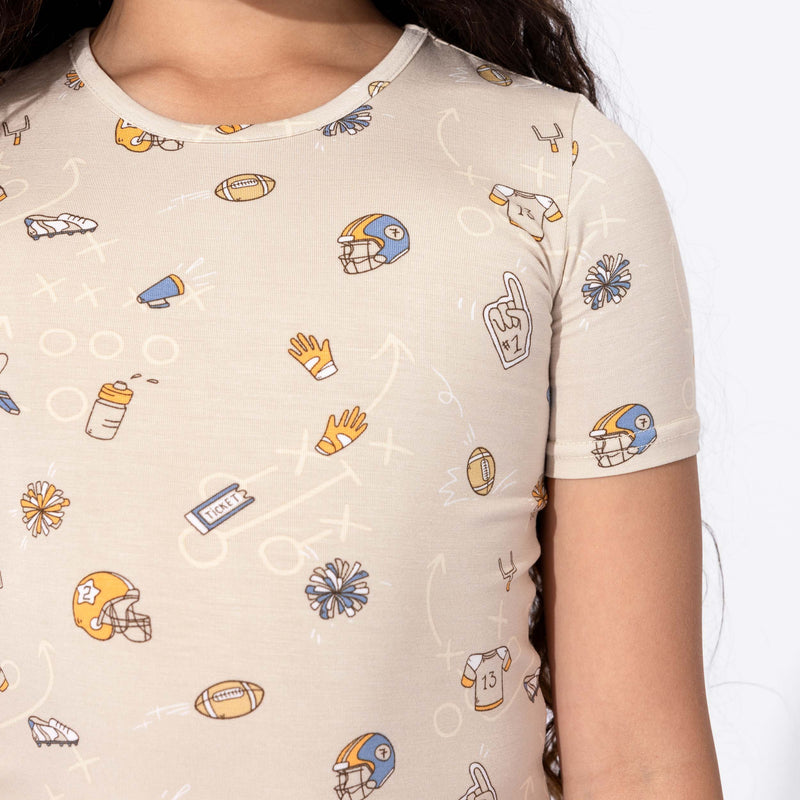 American Football Bamboo Kids Pajama Short Set