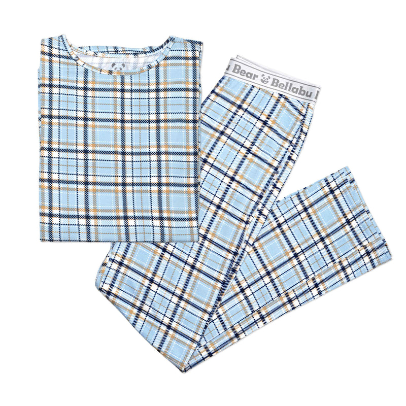 Holiday Plaid Blue Men's Pajama Set