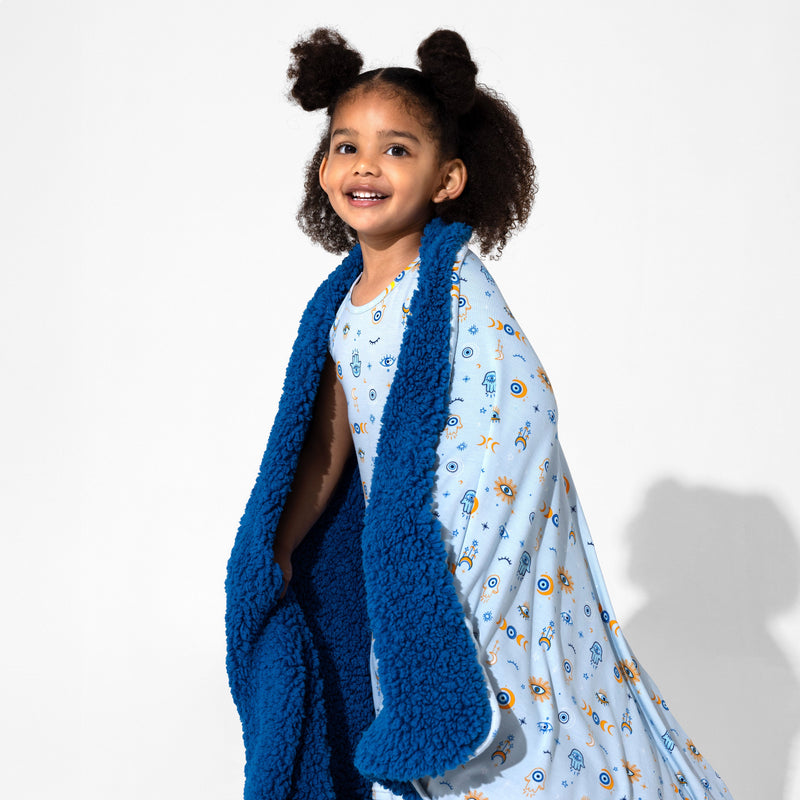 بطانية شيربا بامبو زرقاء من ذا آي