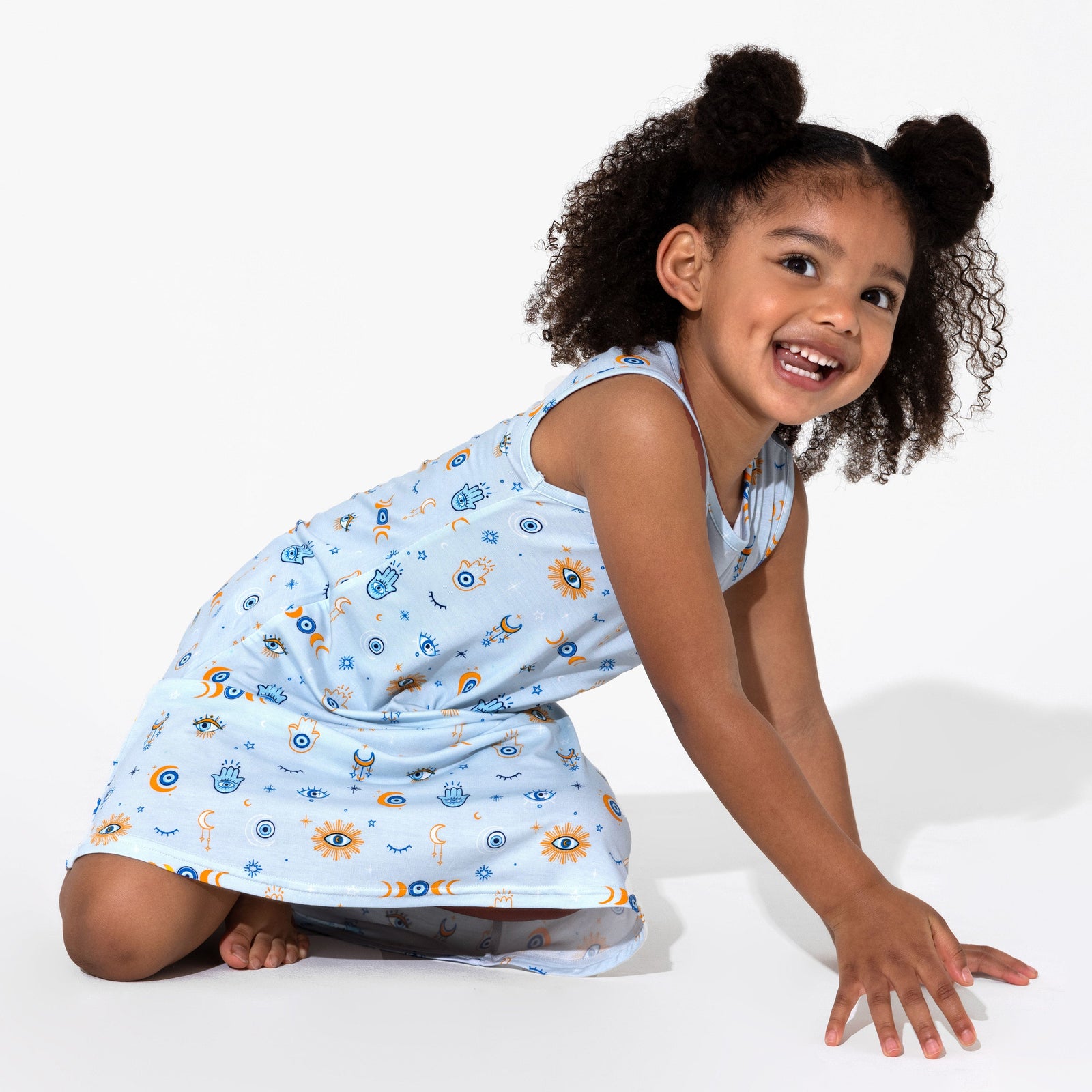 The Eye Blue Bamboo Girls' Sleeveless Dress