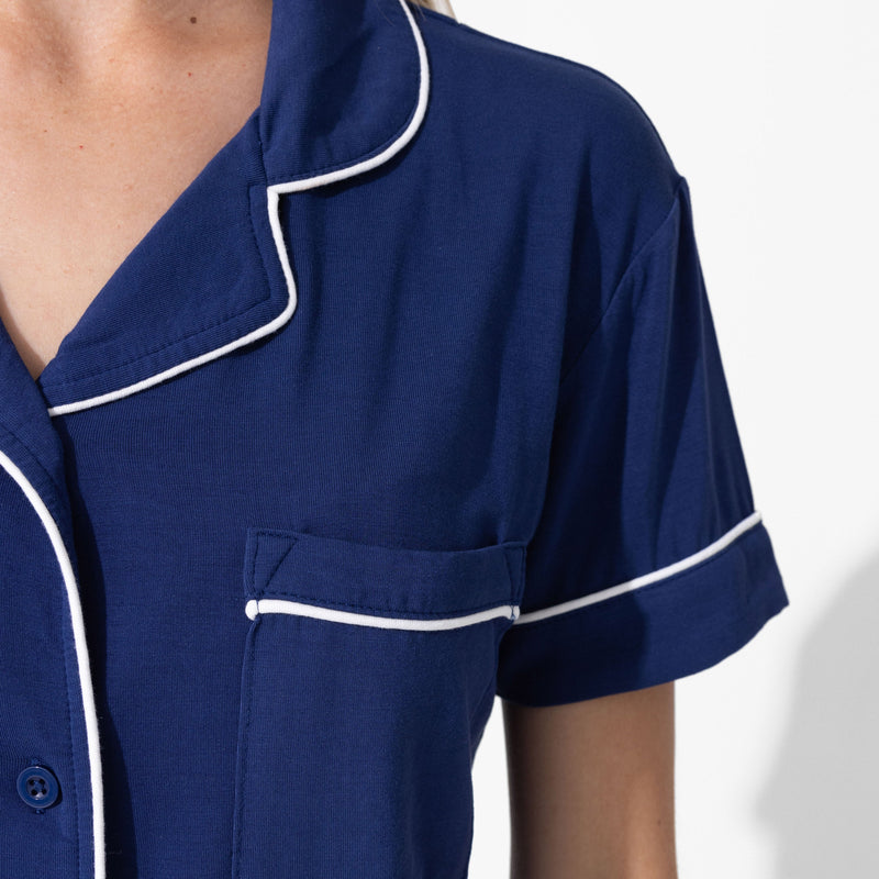 Starry Night Blue Bamboo Women's Pajama Short Set