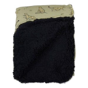 Sage & Spots Leopard Bamboo Sherpa Blanket