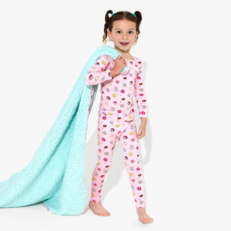 Pink Space Donut Bamboo Kids Pajamas