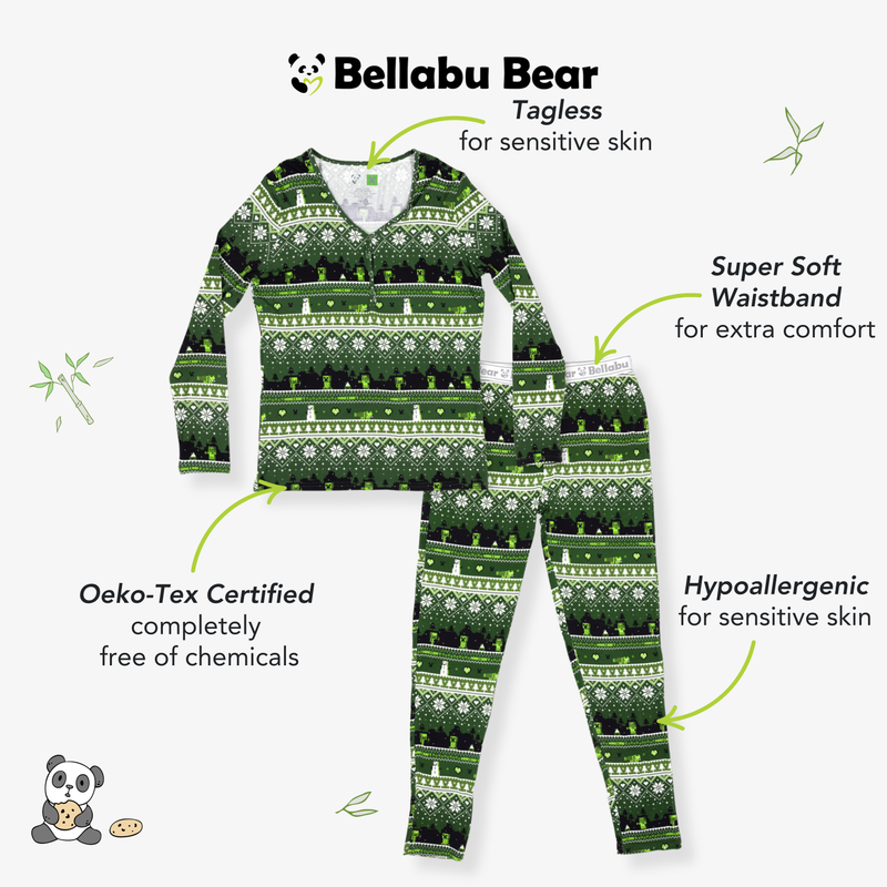 Minecraft Creeper Holiday Bamboo Women's Pajama Set