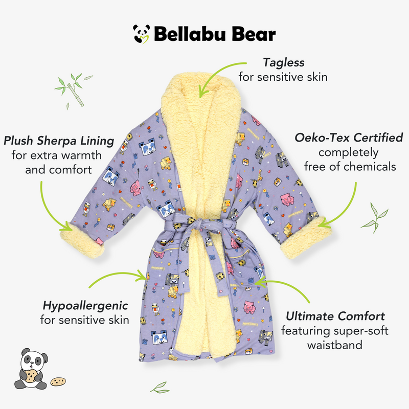 Minecraft Pixel Pals Bamboo Kids Sherpa Robe