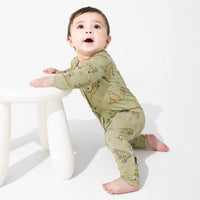 Sage & Spots Leopard Bamboo Convertible Footie