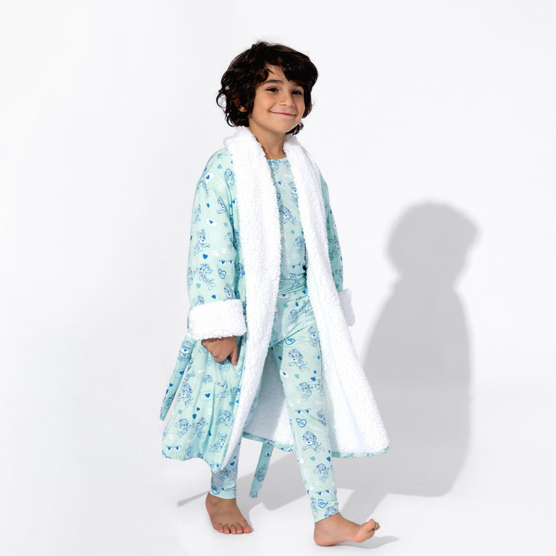 PAW Patrol: Love Paws Blue Kids Bamboo Sherpa Robe