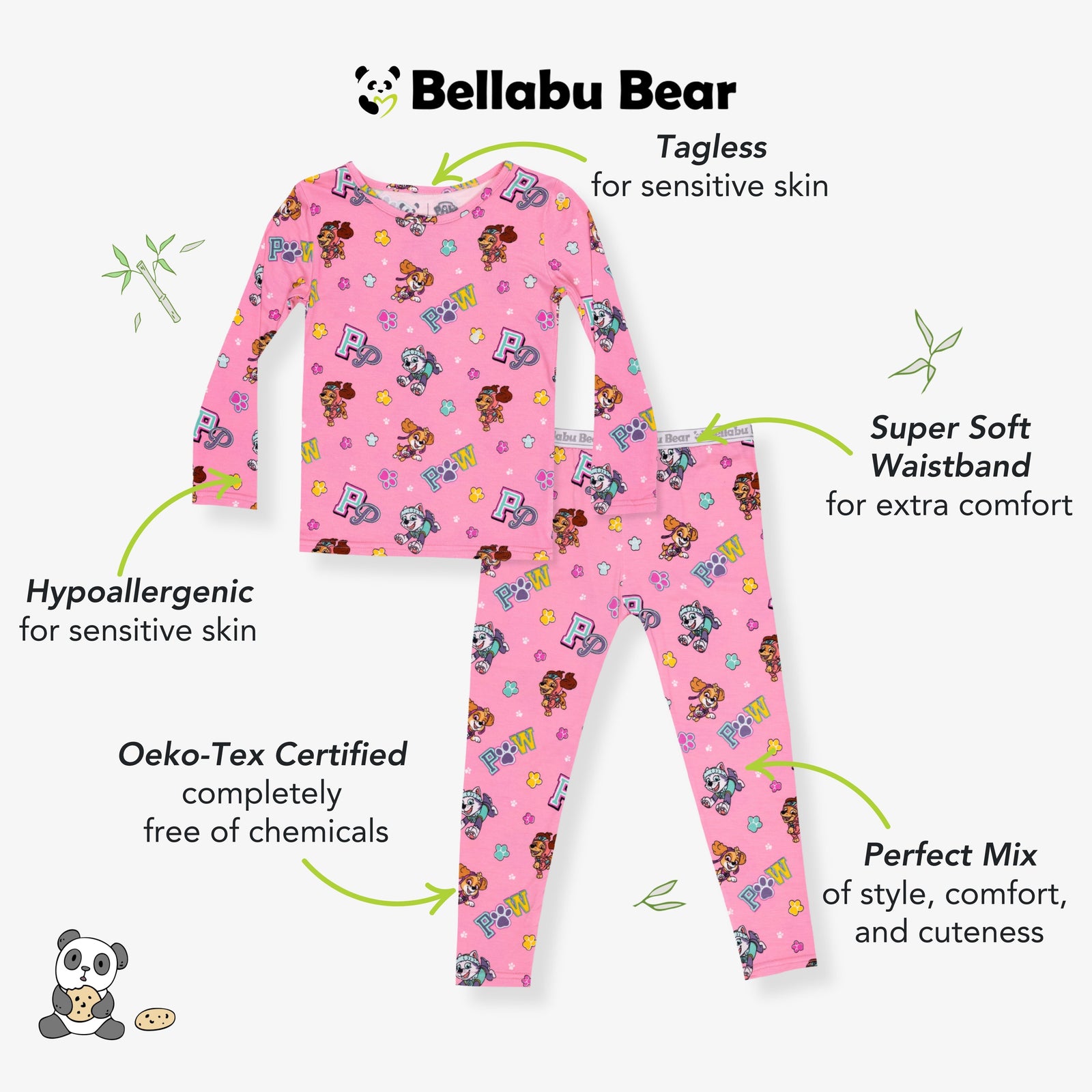 PAW Patrol: Varsity Pink Bamboo Kids Pajamas