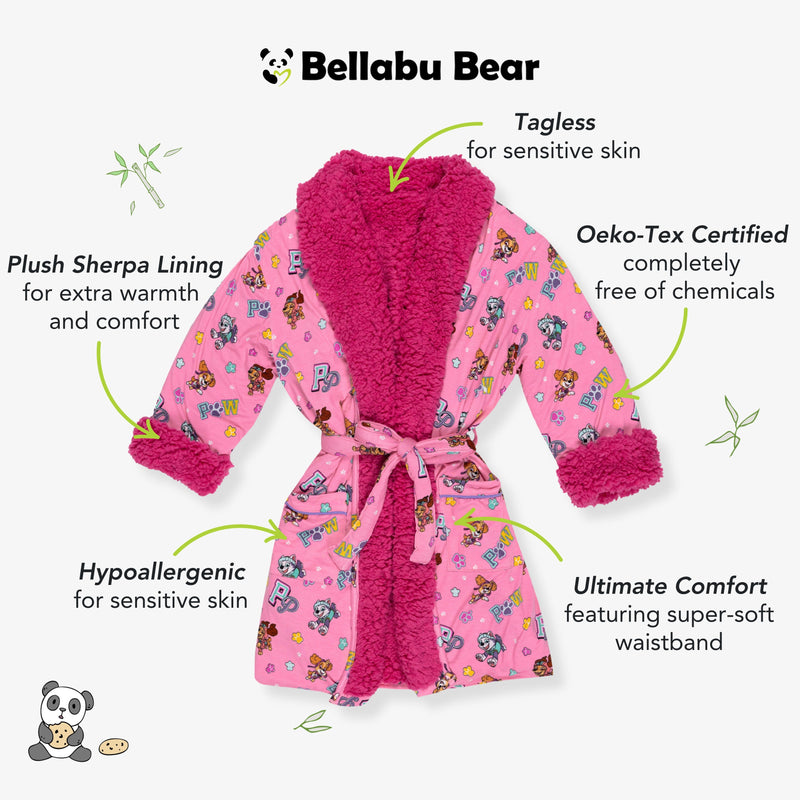 PAW Patrol: Varsity Pink Bamboo Kids Sherpa Robe