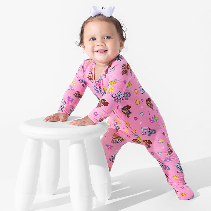 PAW Patrol: Varsity Pink Bamboo Convertible Footie
