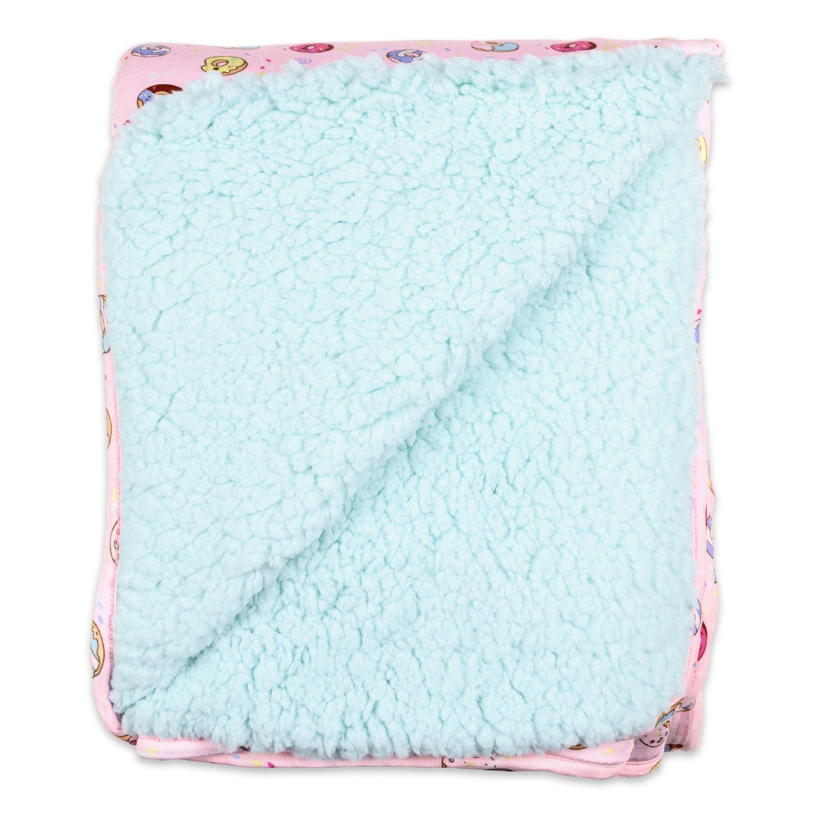 Pink Space Donut Bamboo Sherpa Blanket