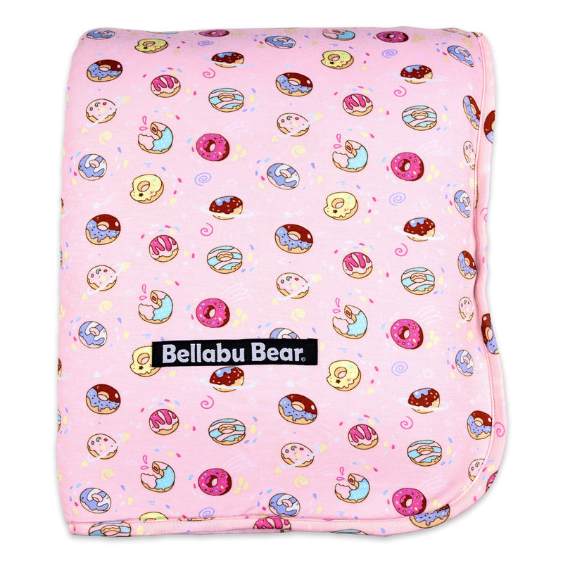 Pink Space Donut Bamboo Sherpa Blanket