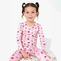 Pink Space Donut Bamboo Kids Pajamas