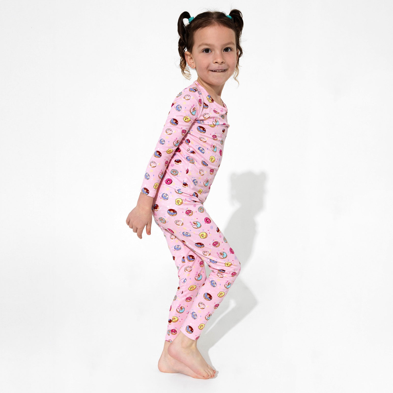 Pink Space Donut Bamboo Kids Pajamas