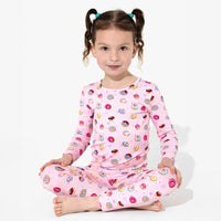 Pink Space Donut Bamboo Kids Pajamas