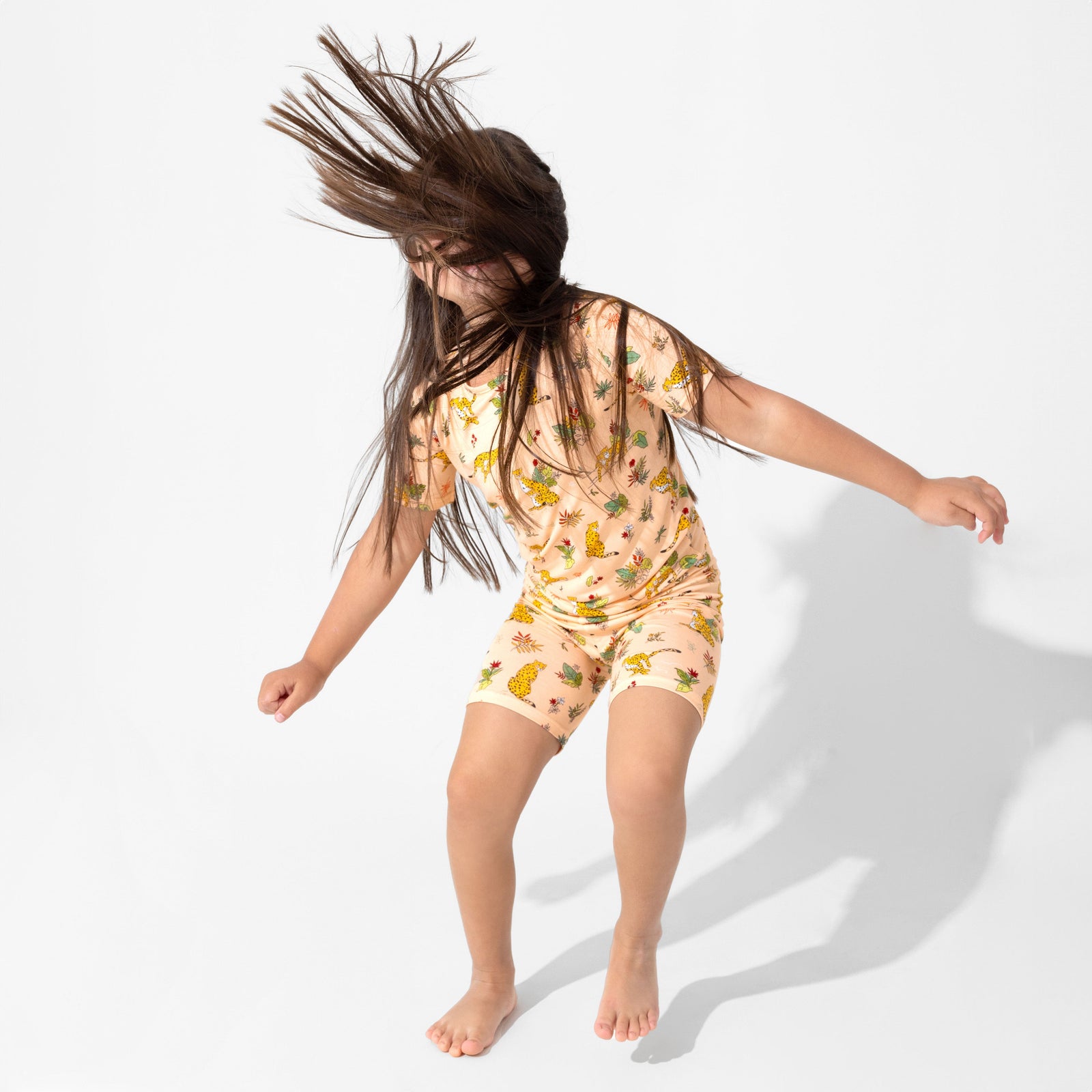 Pounce In Paradise Cheetah Bamboo Kids Pajama Short Set