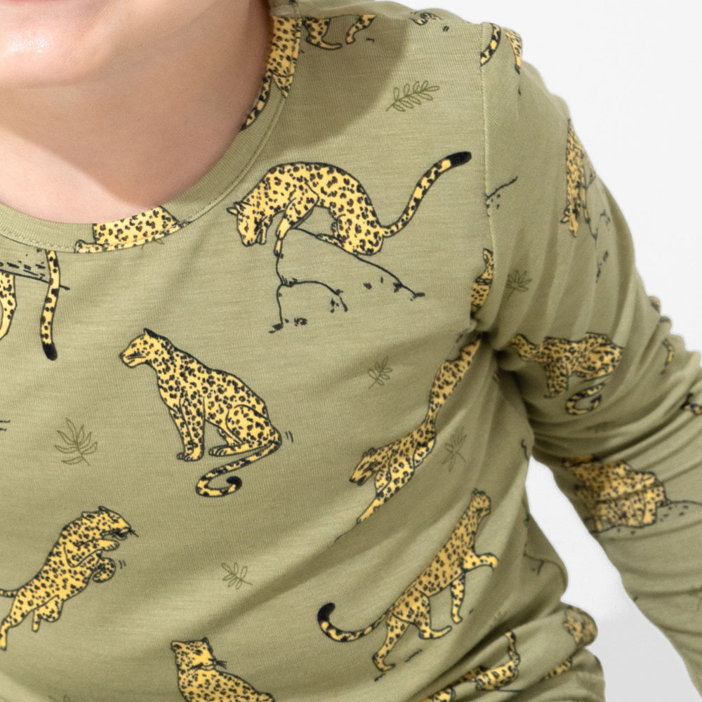 Sage & Spots Leopard Bamboo Kids Pajamas