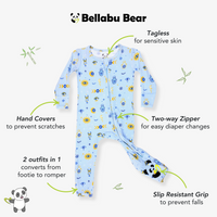 The Eye Blue Bamboo Convertible Footie