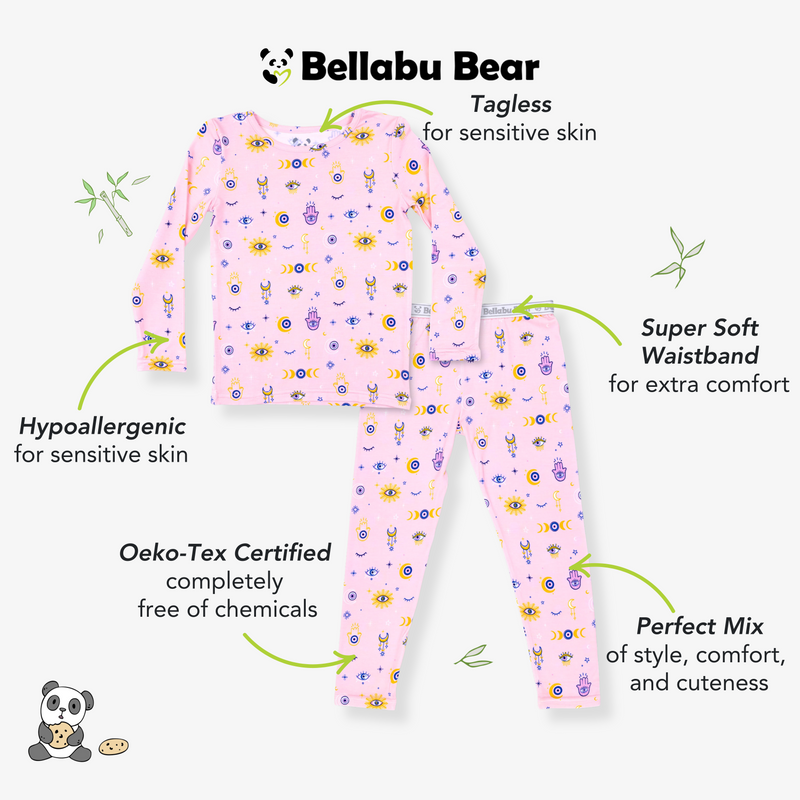 بيجامات أطفال من الخيزران الوردي من ذا آي