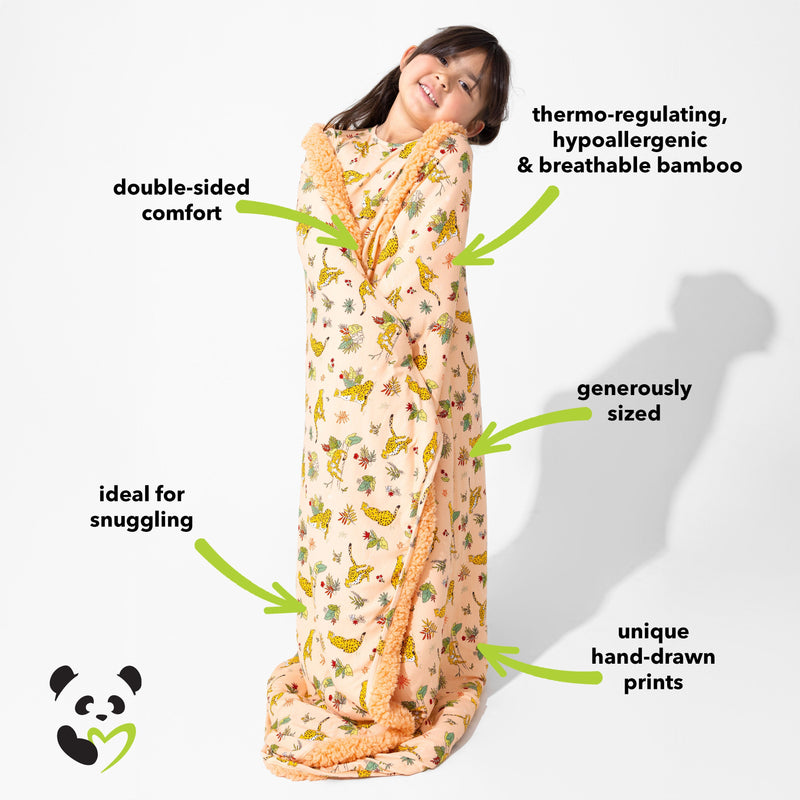 Pounce In Paradise Cheetah Bamboo Sherpa Blanket