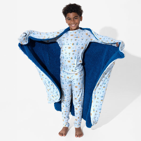 The Eye Blue Sherpa Bamboo Blanket
