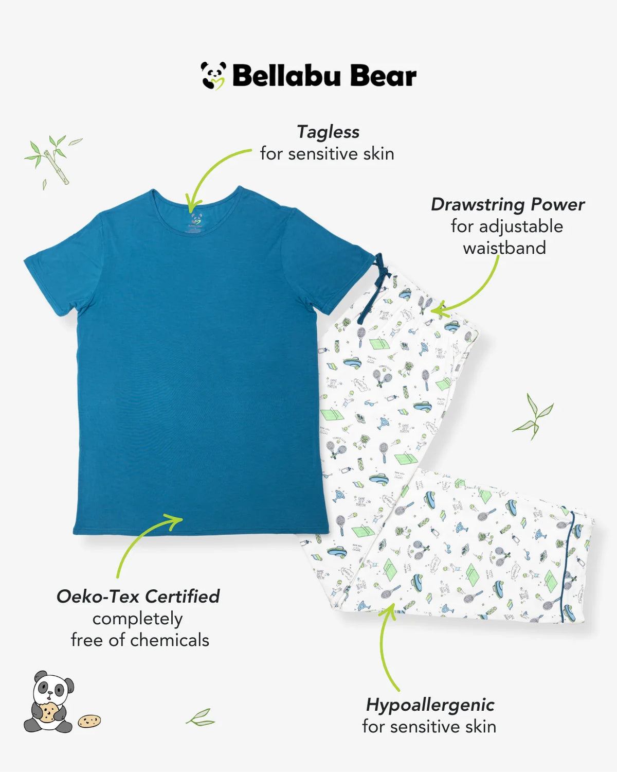 Tennis Bamboo Men's Pyjama Set