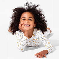 بيجامات أطفال من الخيزران بنقشة الحليب والكوكيز