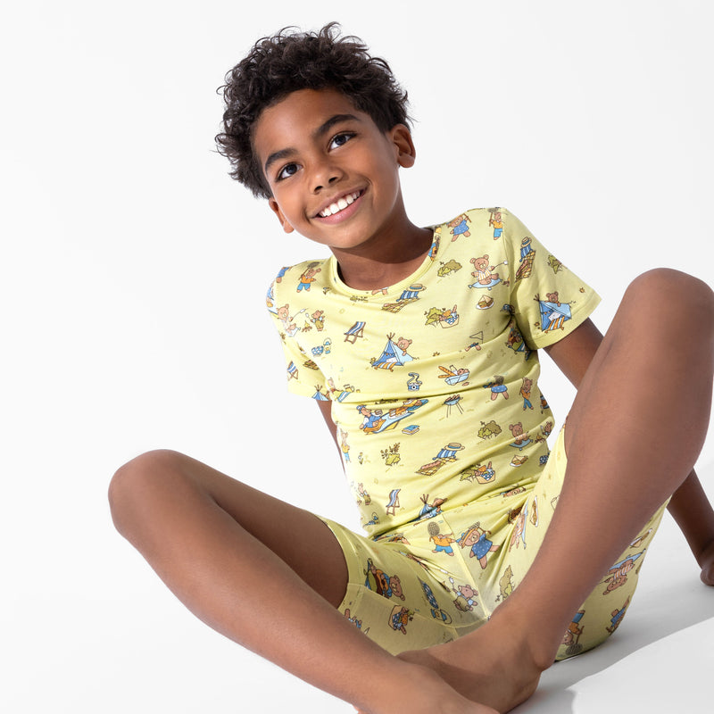 Teddy Bear Picnic Bamboo Kids Pajama Short Set