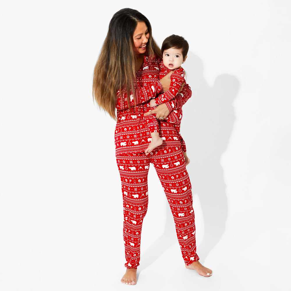 Polar Isle Red Bamboo Women's Pajama Set