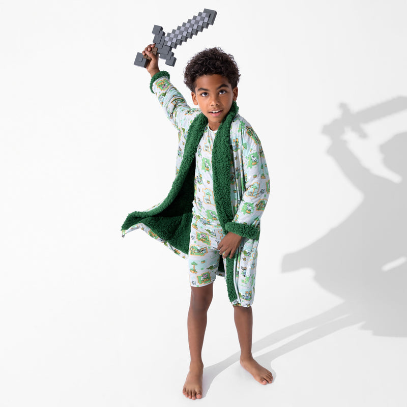 Minecraft Overworld Dreams Bamboo Kids Pajama Short Set