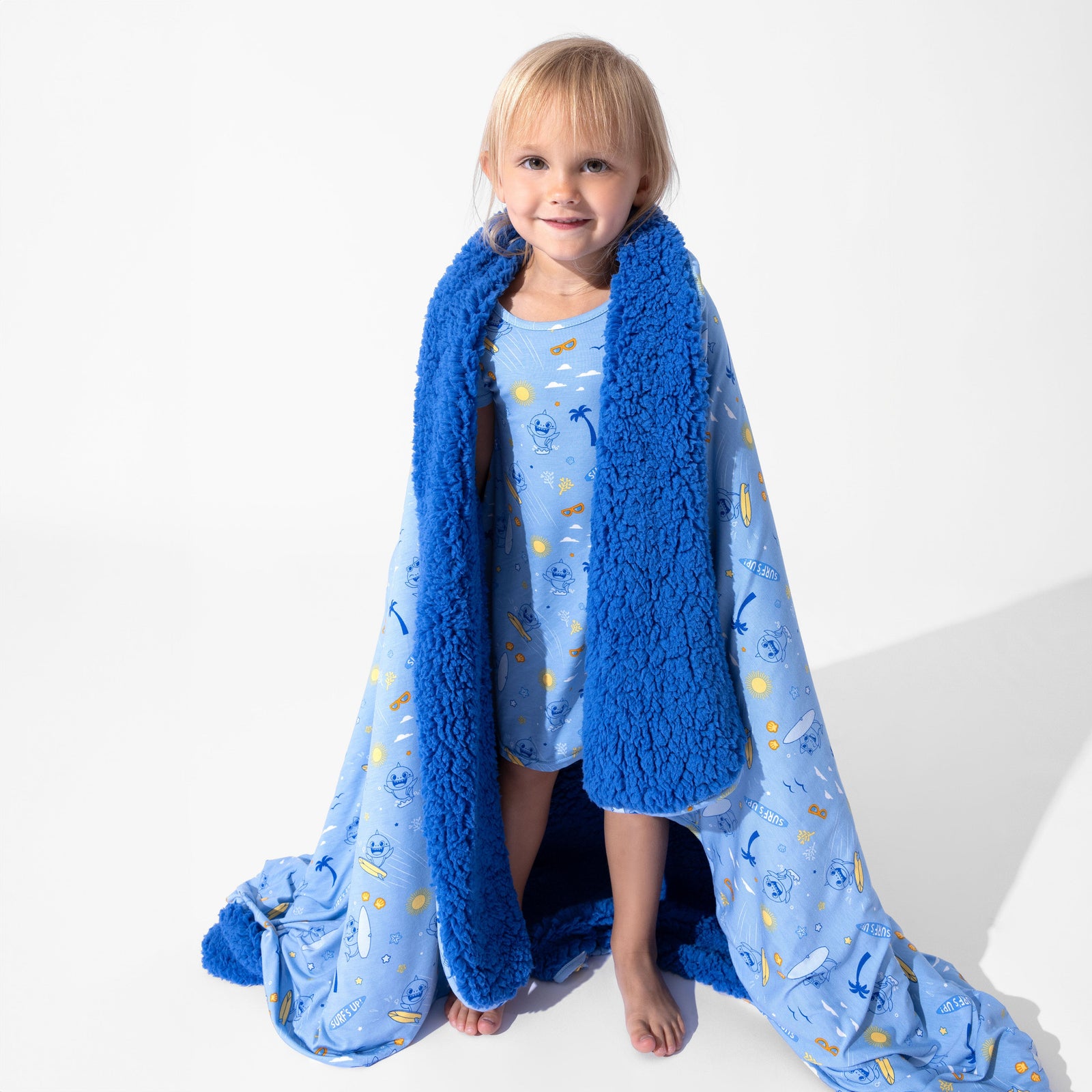 Baby Shark Surf Bamboo Sherpa Blanket