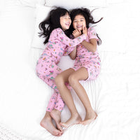 طقم بيجاما قصير للأطفال بتصميم حورية البحر والبحيرة المصنوعة من الخيزران