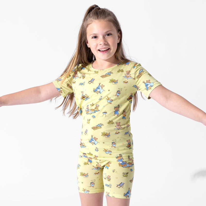 Teddy Bear Picnic Bamboo Kids Pajama Short Set