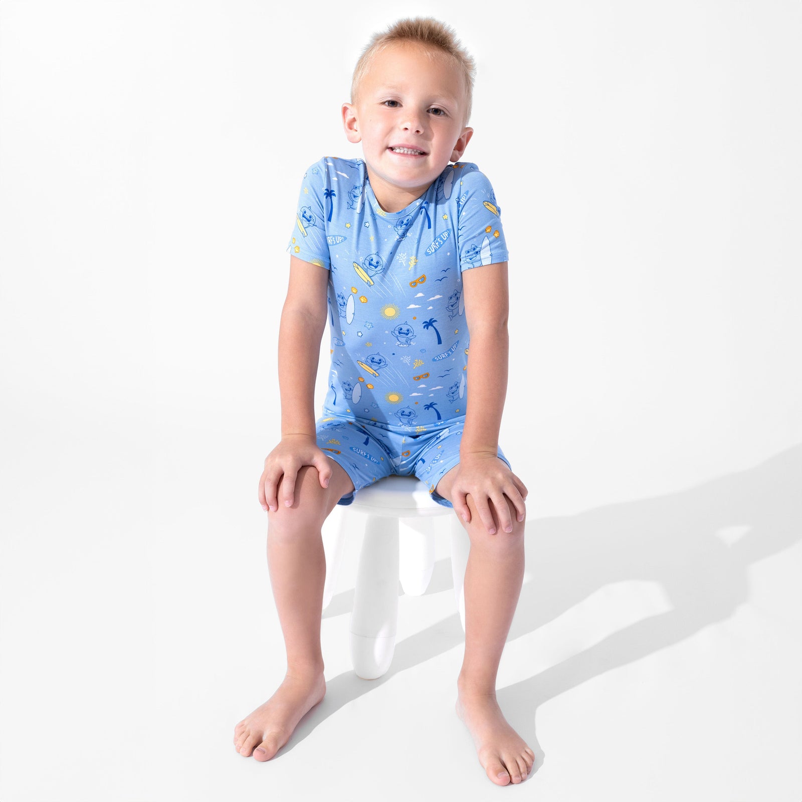 Baby Shark Surf Bamboo Kids Pajama Short Set