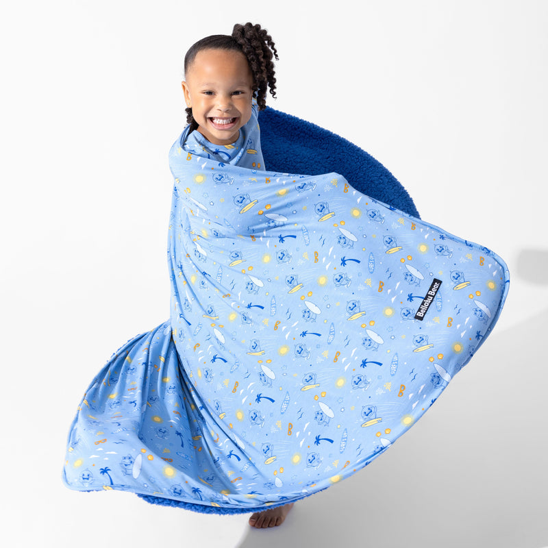 Baby Shark Surf Bamboo Sherpa Blanket