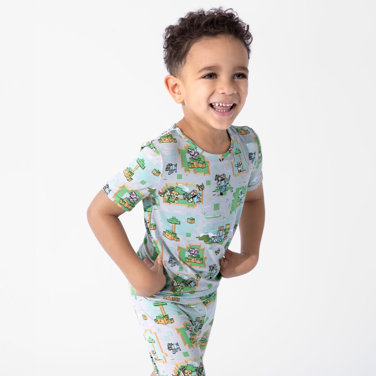 Minecraft Overworld Dreams Bamboo Kids Pajama Short Set